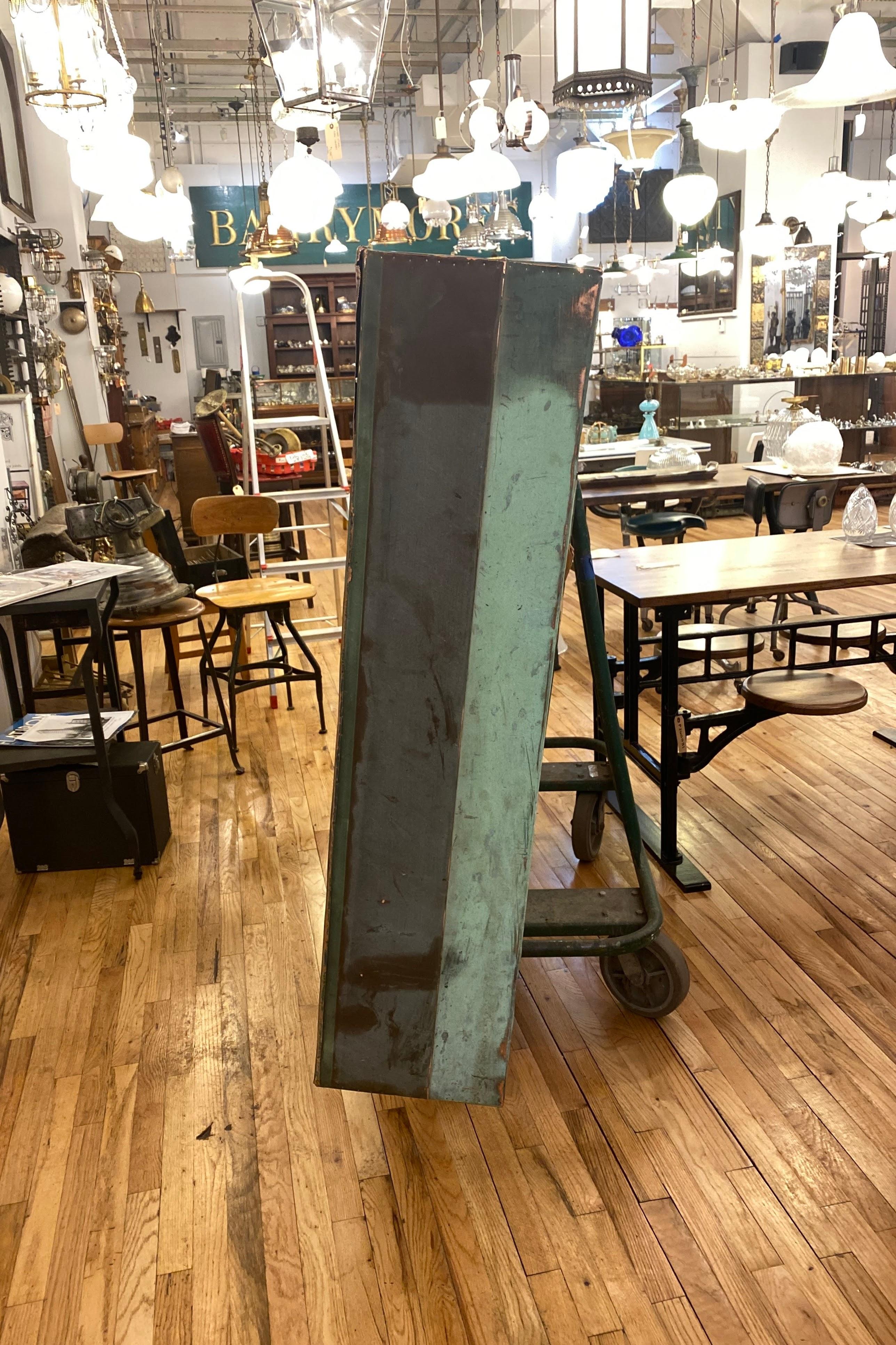 Copper Cornice Mirror with Original Verdigris Patina from NYC Building 10