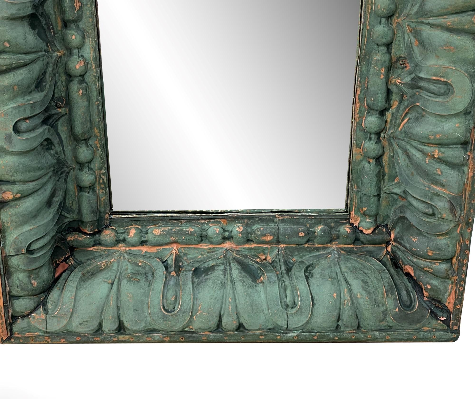 copper patina mirror