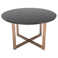 Copper Cross Base Round Thick Granite Top Dining Conference Table