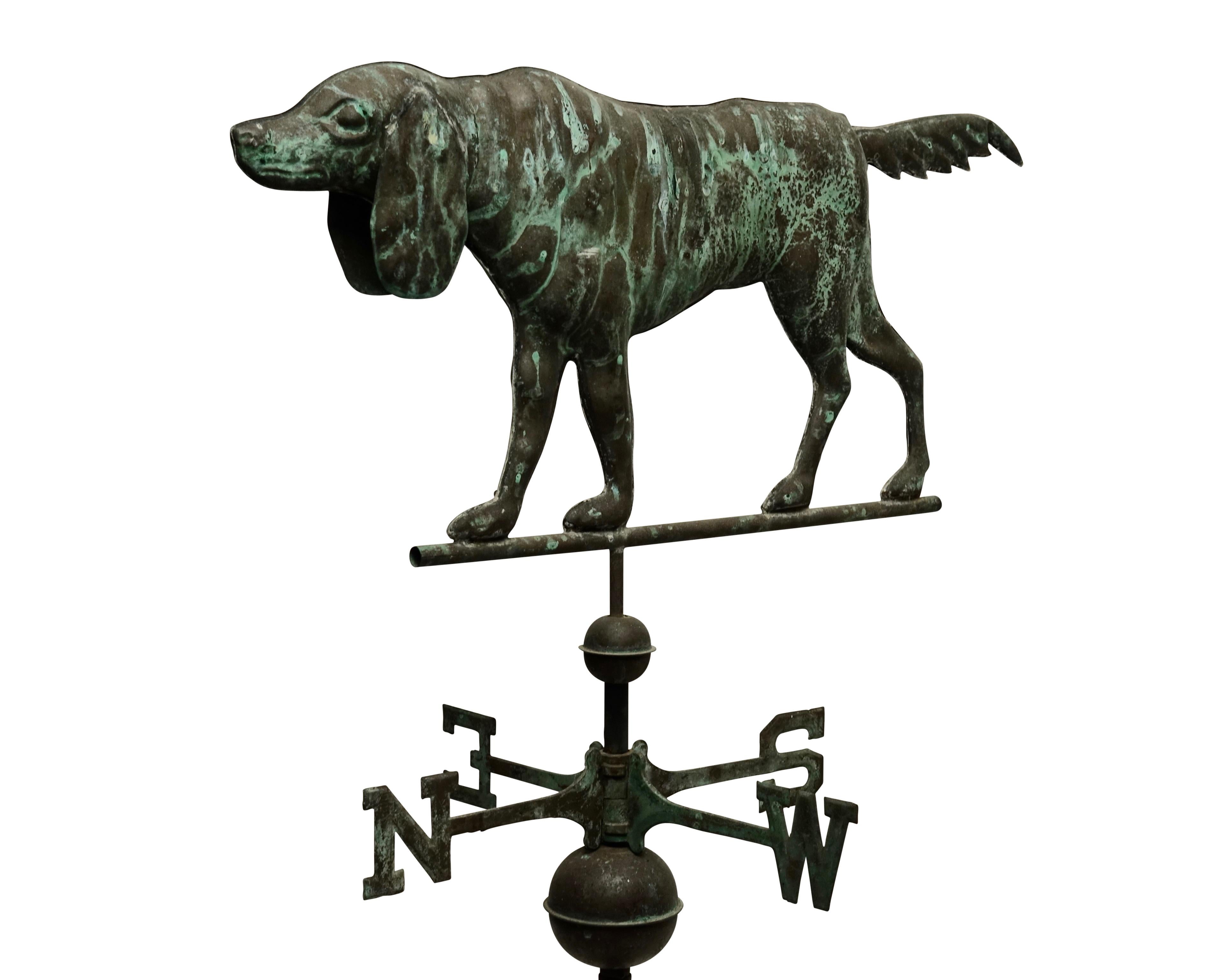 Copper Dog Weather Vane, American, Late 19th Century In Good Condition In San Francisco, CA
