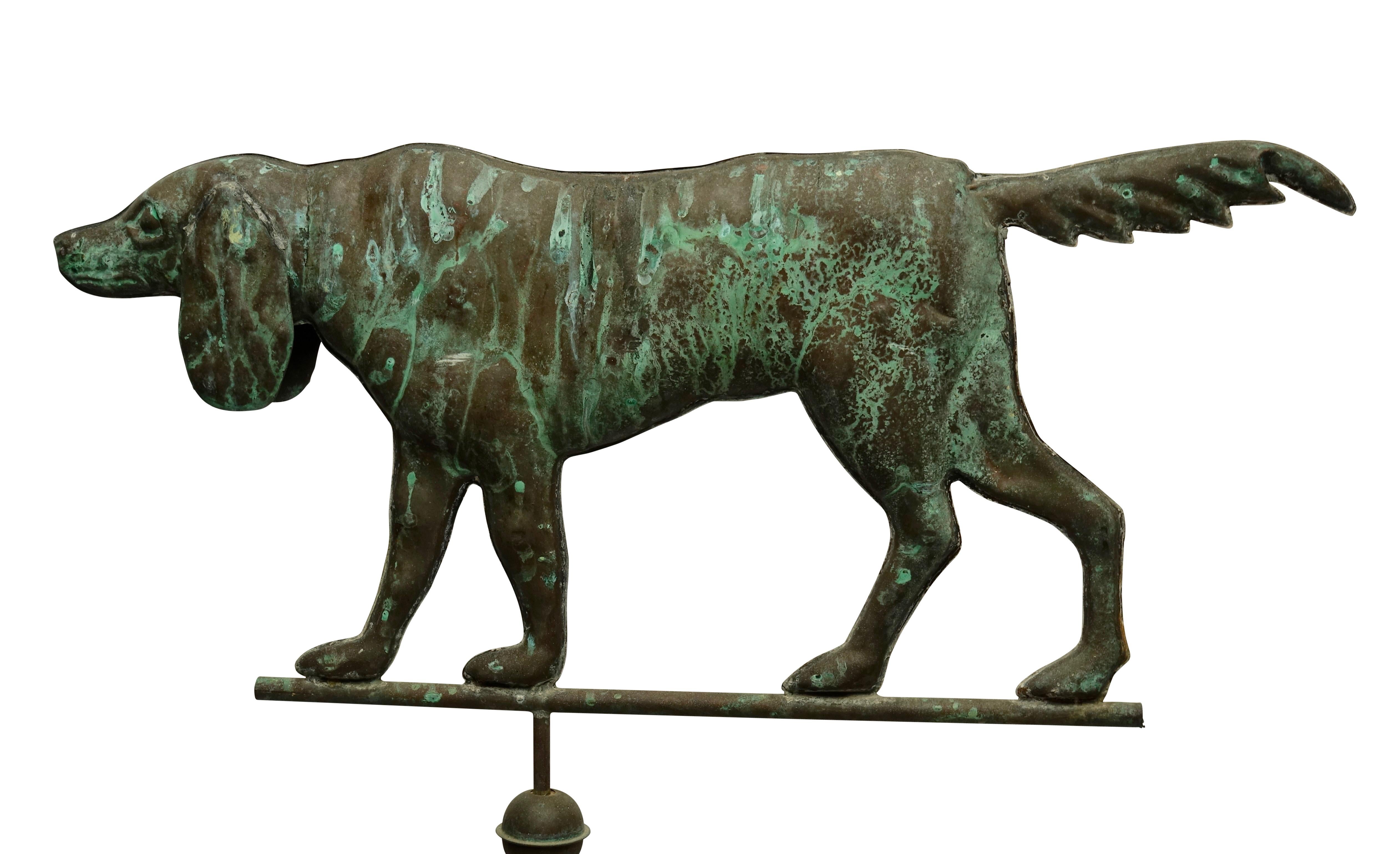 Copper Dog Weather Vane, American, Late 19th Century 1