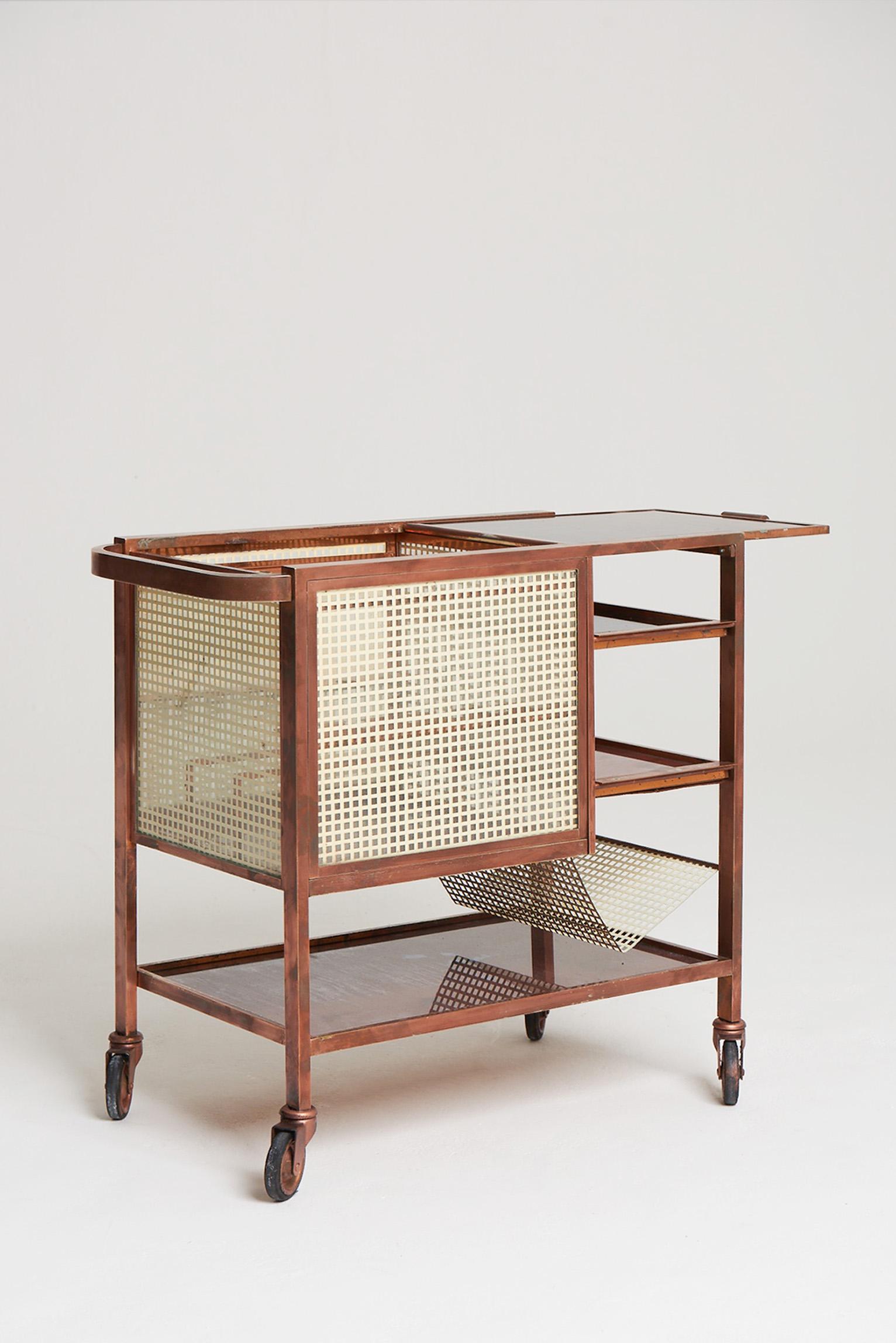Copper Drinks Trolley Attributed to Joseph Hoffman '1870-1956' In Good Condition In London, GB