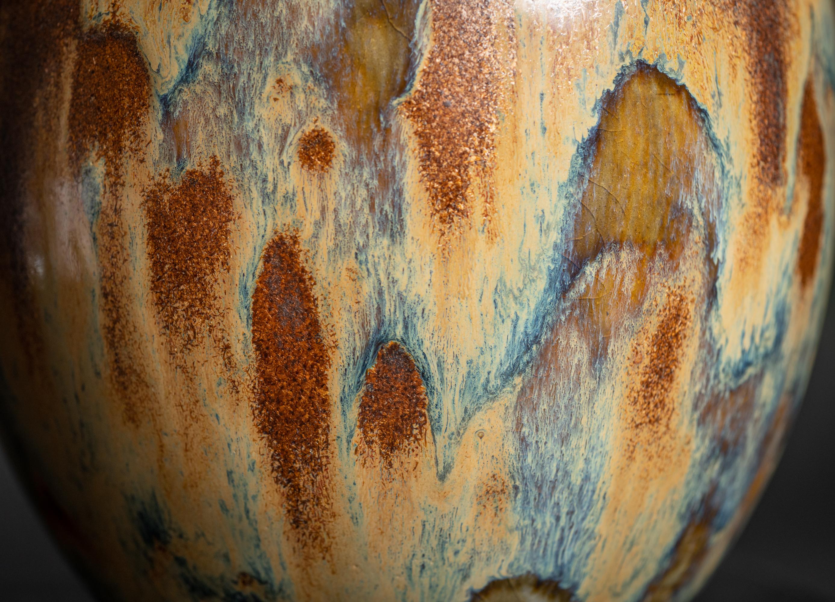 Art Nouveau Stoneware Copper Drip Vase by Augusta Delaherche 4