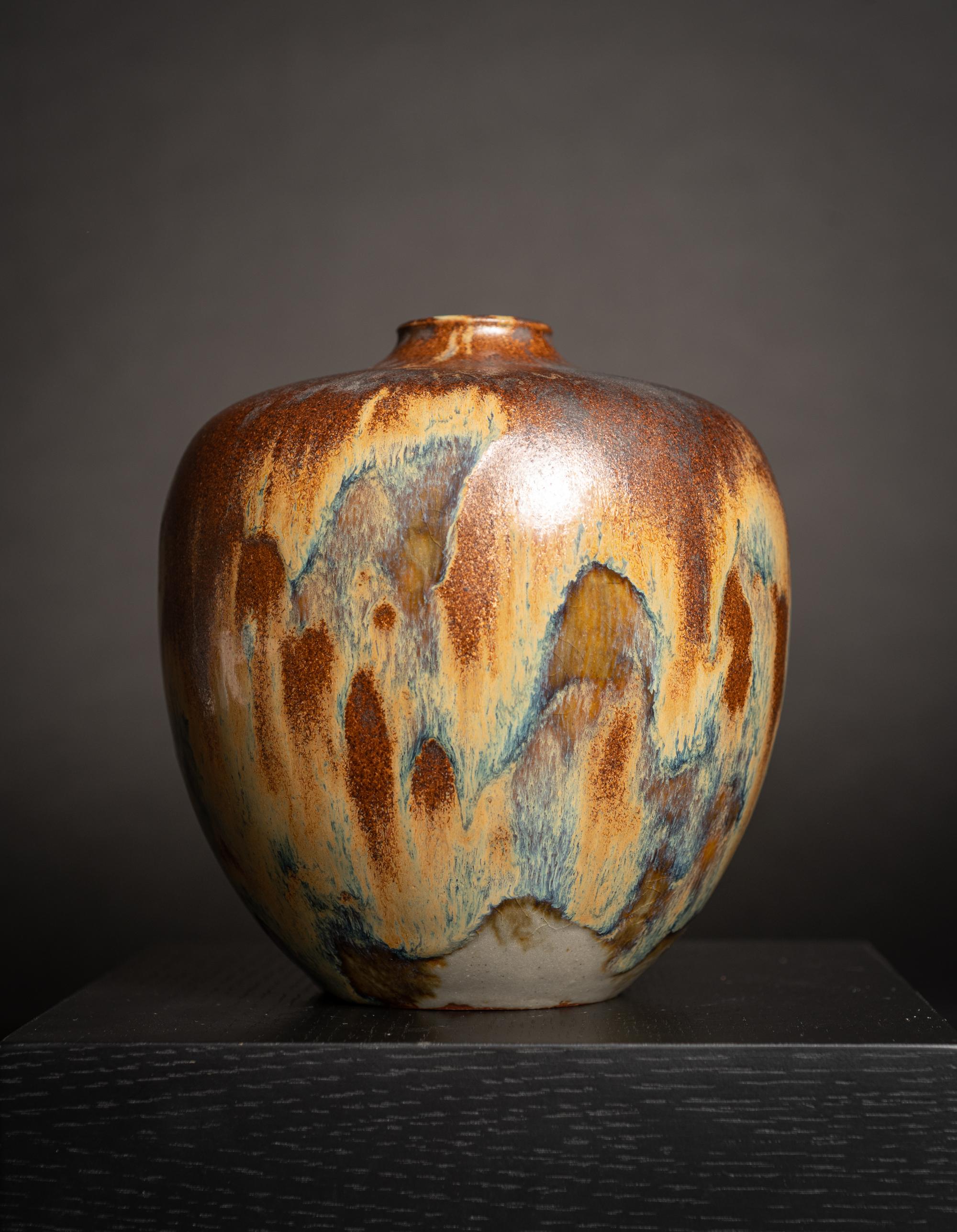 Model #6006. Auguste Delaherche turned the science of experimentation in ceramic ware into an art form. Coming from a long tradition of potters in the Beauvais region of France dating back to antiquity, Delaherche displayed a fascination and an