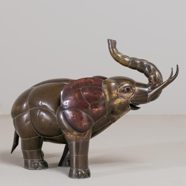 Copper Elephant Sculpture by Sergio Bustamante For Sale at 1stdibs