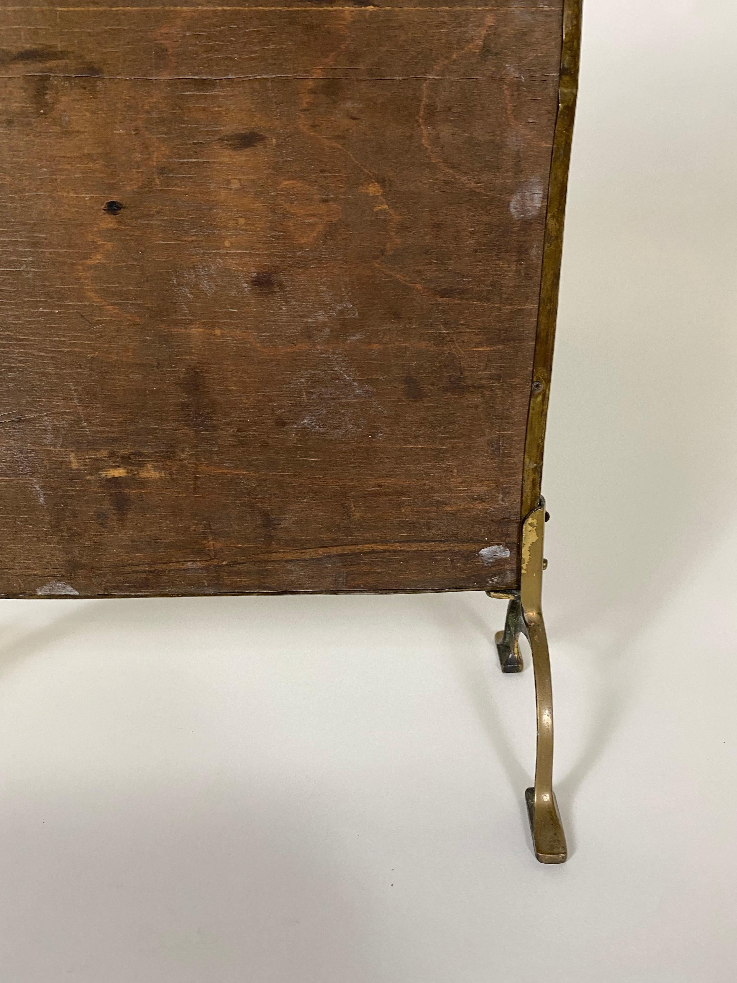 Copper Embossed Fireplace Screen Fire Screen, 1920's For Sale 2