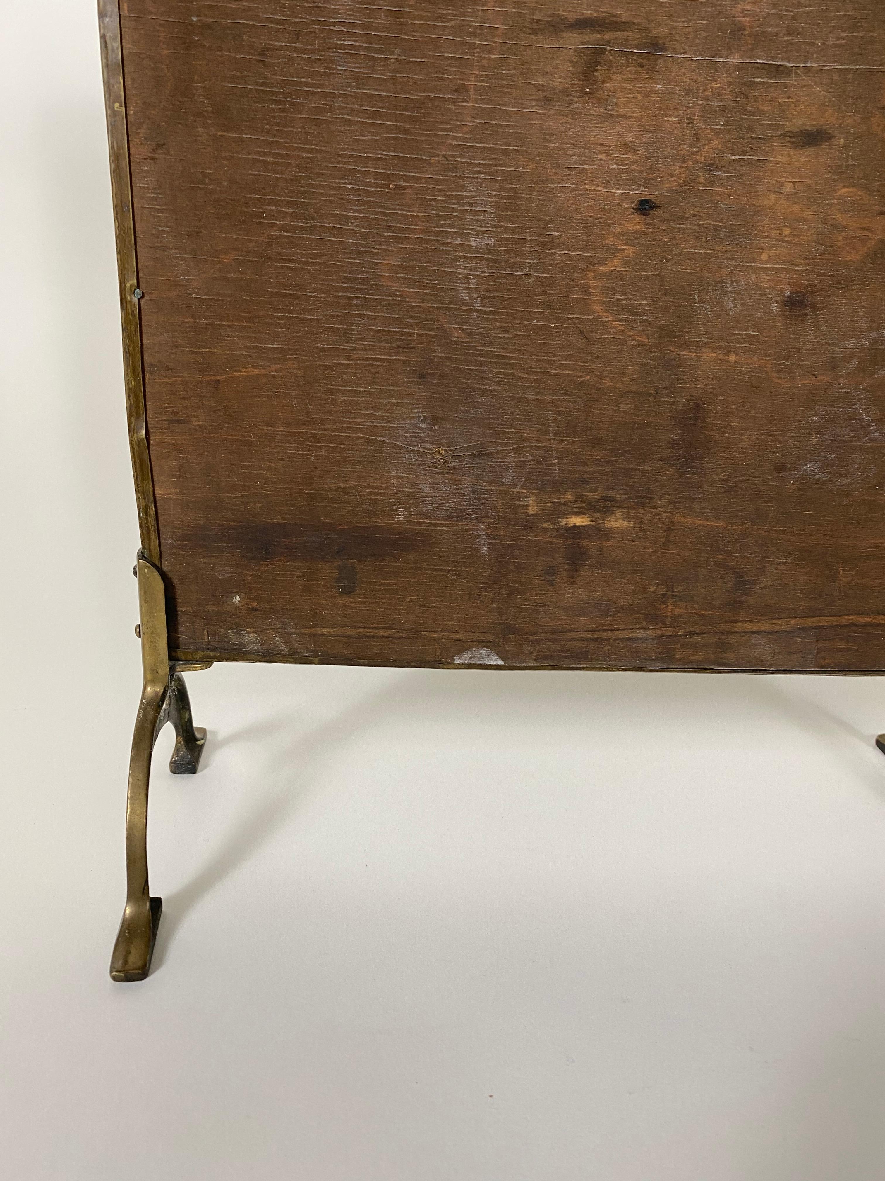 Copper Embossed Fireplace Screen Fire Screen, 1920's For Sale 3