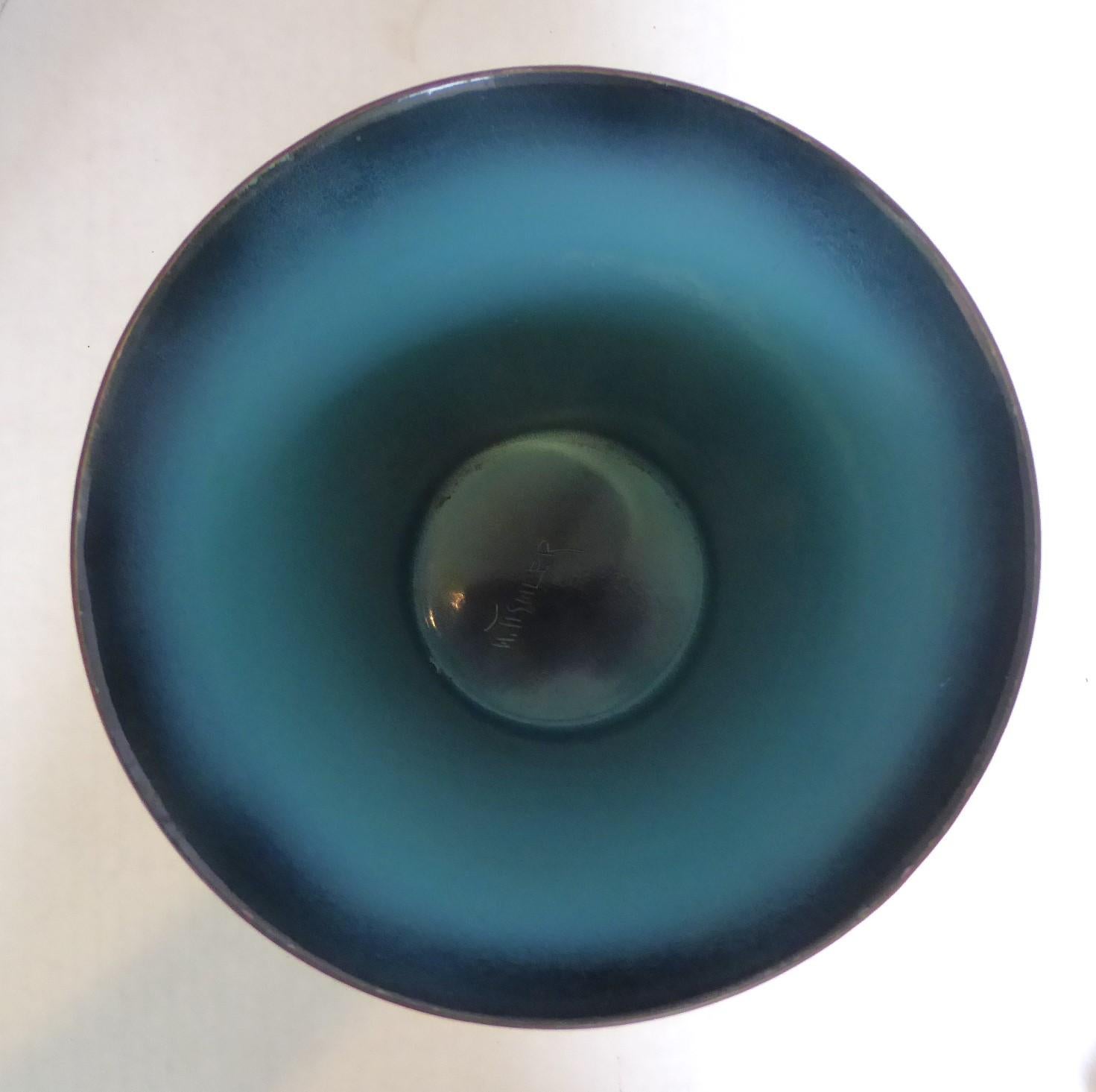 Americano Vaso in rame smaltato di grandi dimensioni del Mid Century Modern Design Astratto Harold Tshler anni '50 in vendita