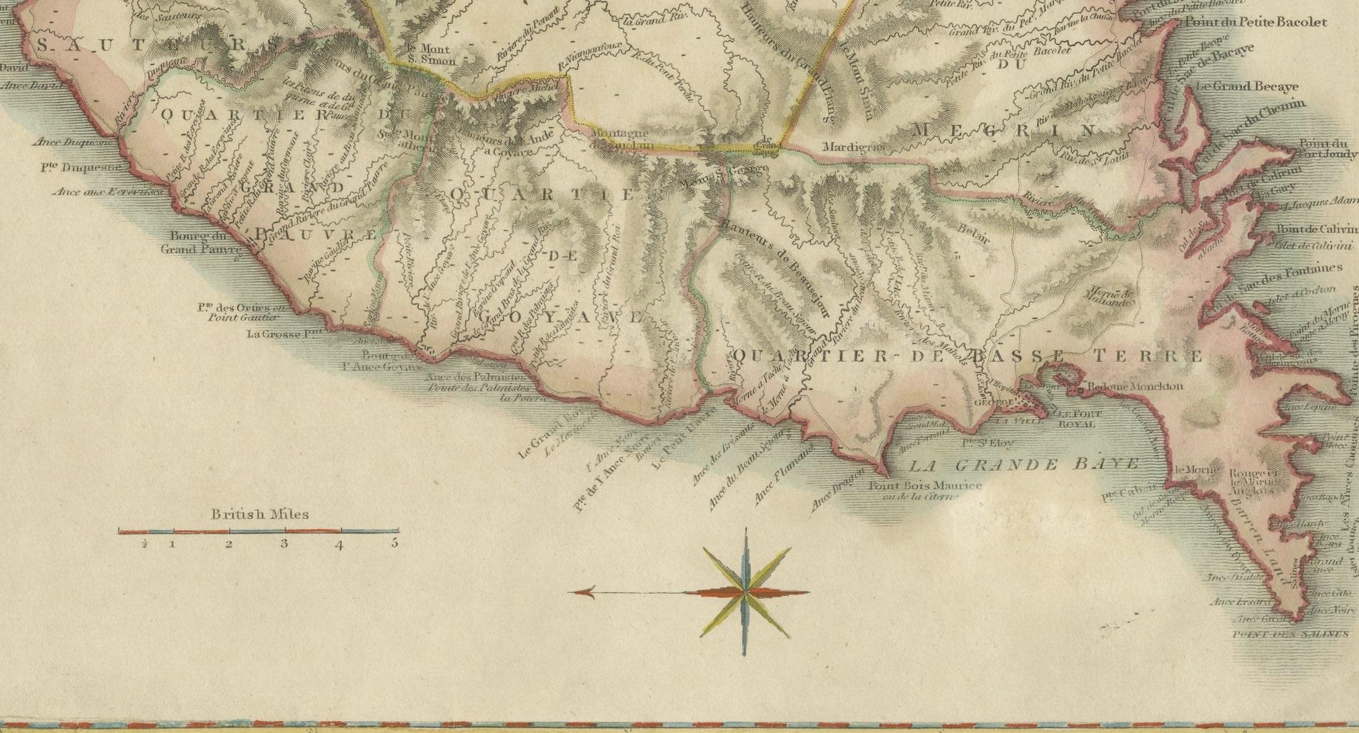Copper Engraved Grenada Map by John Thompson Published in 1810 In Good Condition For Sale In Langweer, NL