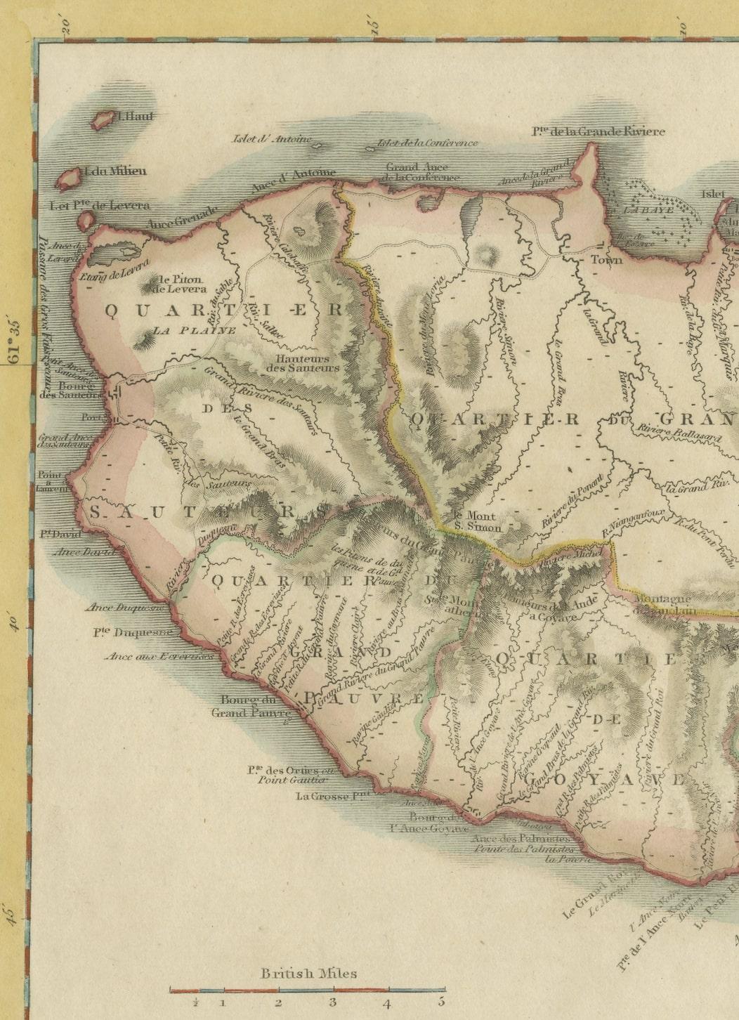 19th Century Copper Engraved Grenada Map by John Thompson Published in 1810 For Sale