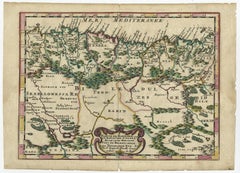 Copper-Engraved Map Showing the Algerian Coast of North Africa, Published 1683