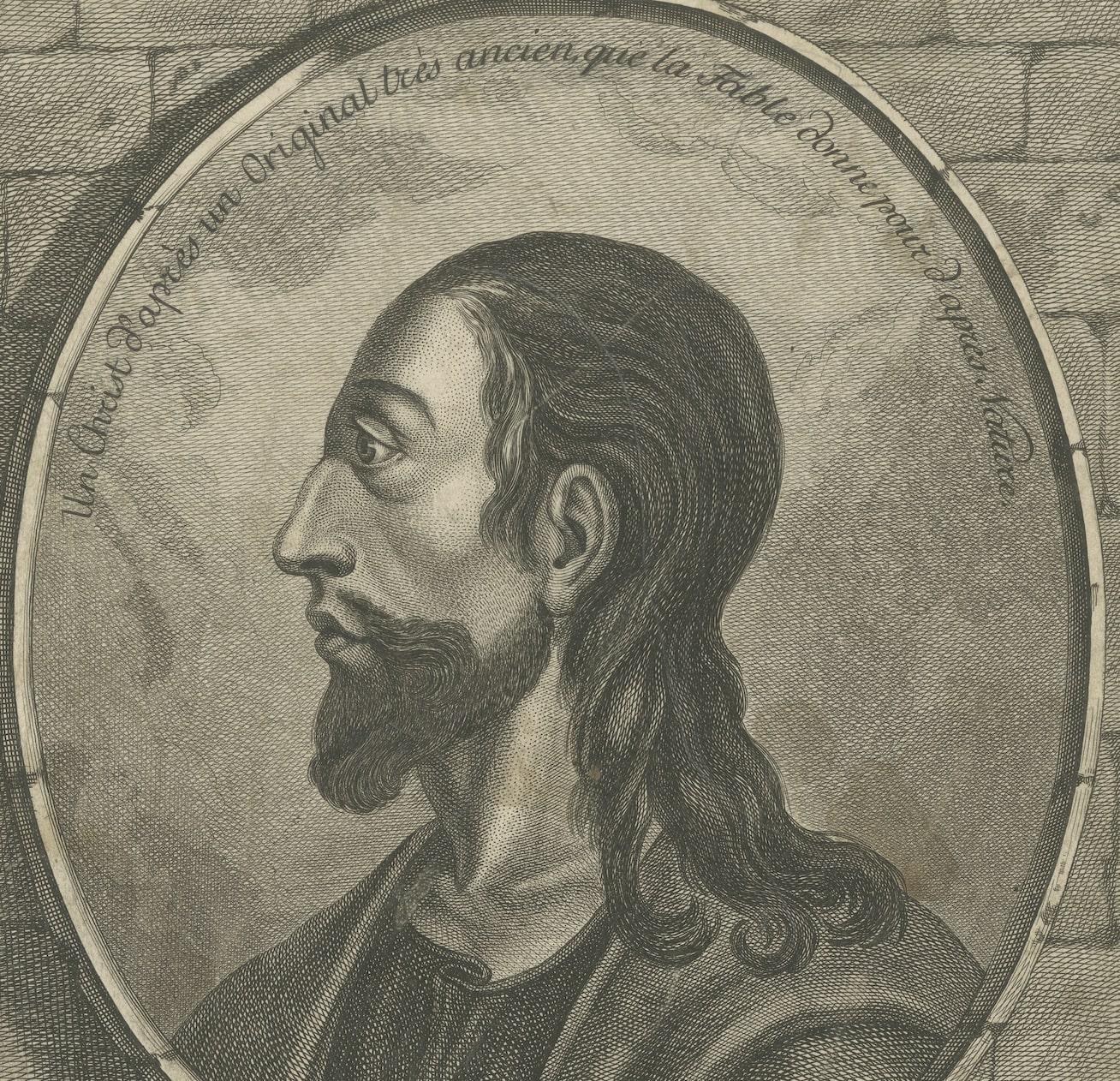 Kupfer graviertes Porträt von Jesus Christus von Robert Brichet, um 1800 (Graviert) im Angebot