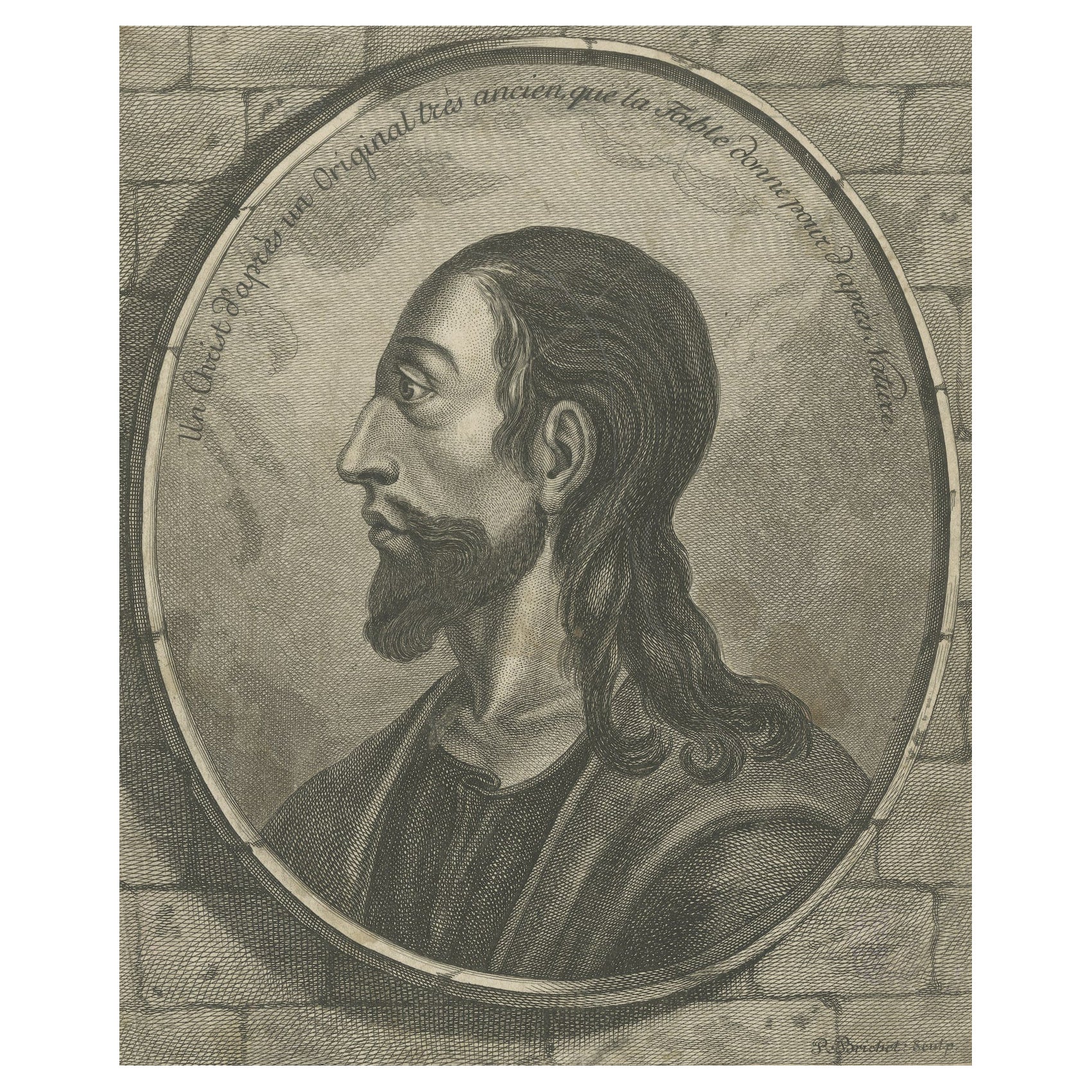 Portrait de Jésus-Christ gravé sur cuivre par Robert Brichet, vers 1800