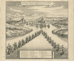 Copper Engraving by Merian of The Battle Fleet off Constantinople, 1646