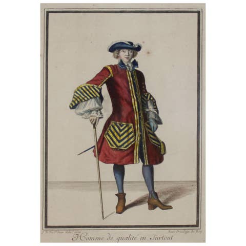 Copper Engraving Depicting the High Quality of the Fashion Under Louis XIV, 1684