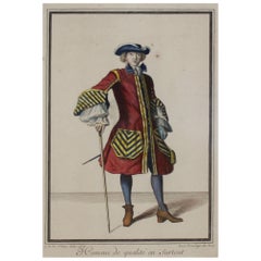 Copper Engraving Depicting the High Quality of the Fashion Under Louis XIV, 1684