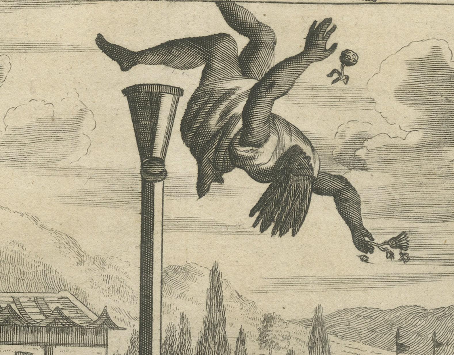 This evocative original copper engraving, featured in Arnoldus Montanus' 