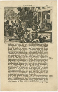 Copper Engraving of Daily Life in New Spain in The 17th Century, 1673