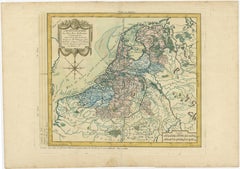 Copper Engraving of The Dutch and Austrian Netherlands Handcolored, 1772
