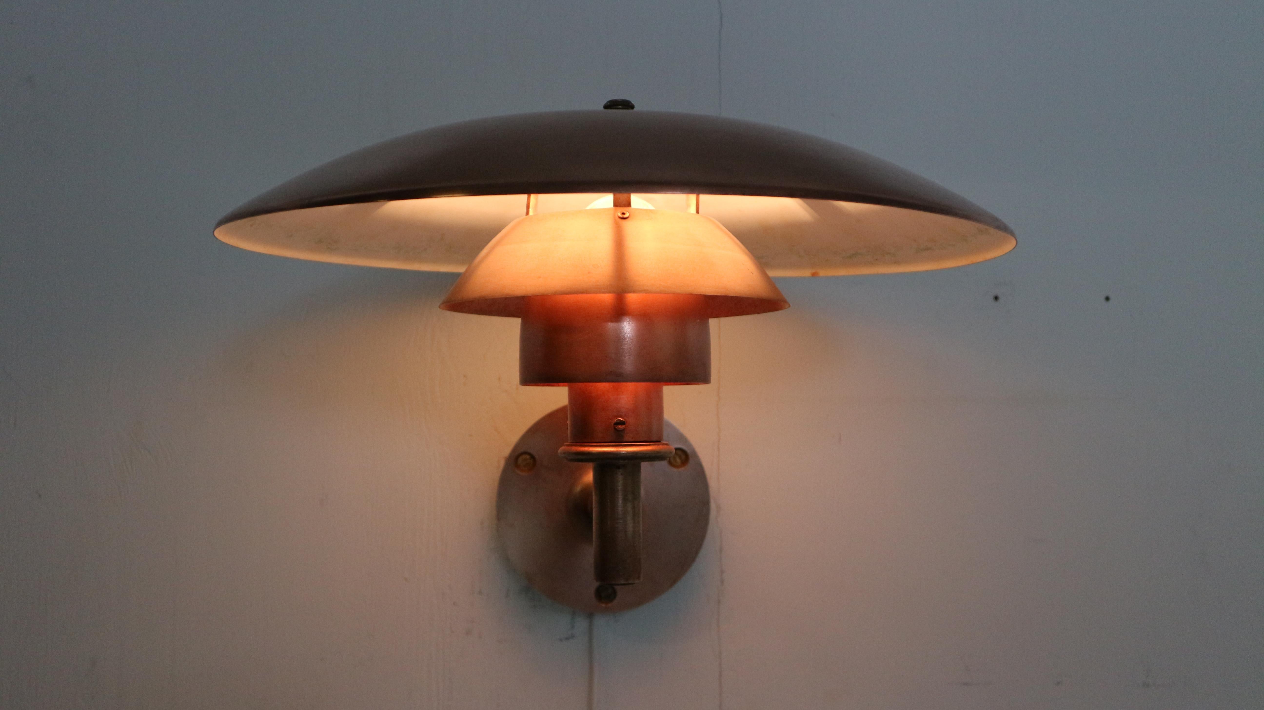 Copper Exterior Wall Light 'PH 4.5/3' by Poul Henningsen for Louis Poulsen, 1960 13