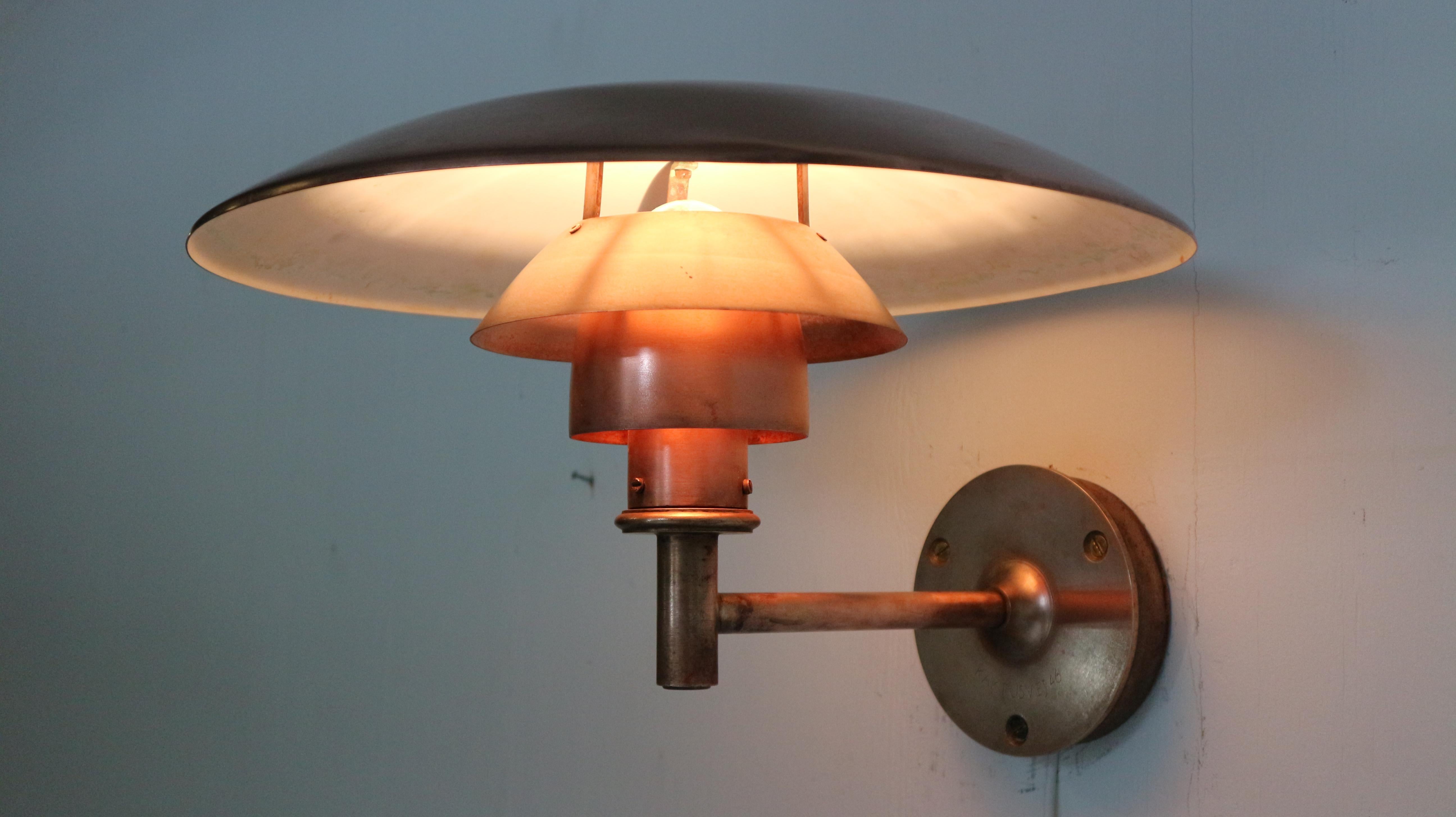 Copper Exterior Wall Light 'PH 4.5/3' by Poul Henningsen for Louis Poulsen, 1960 14