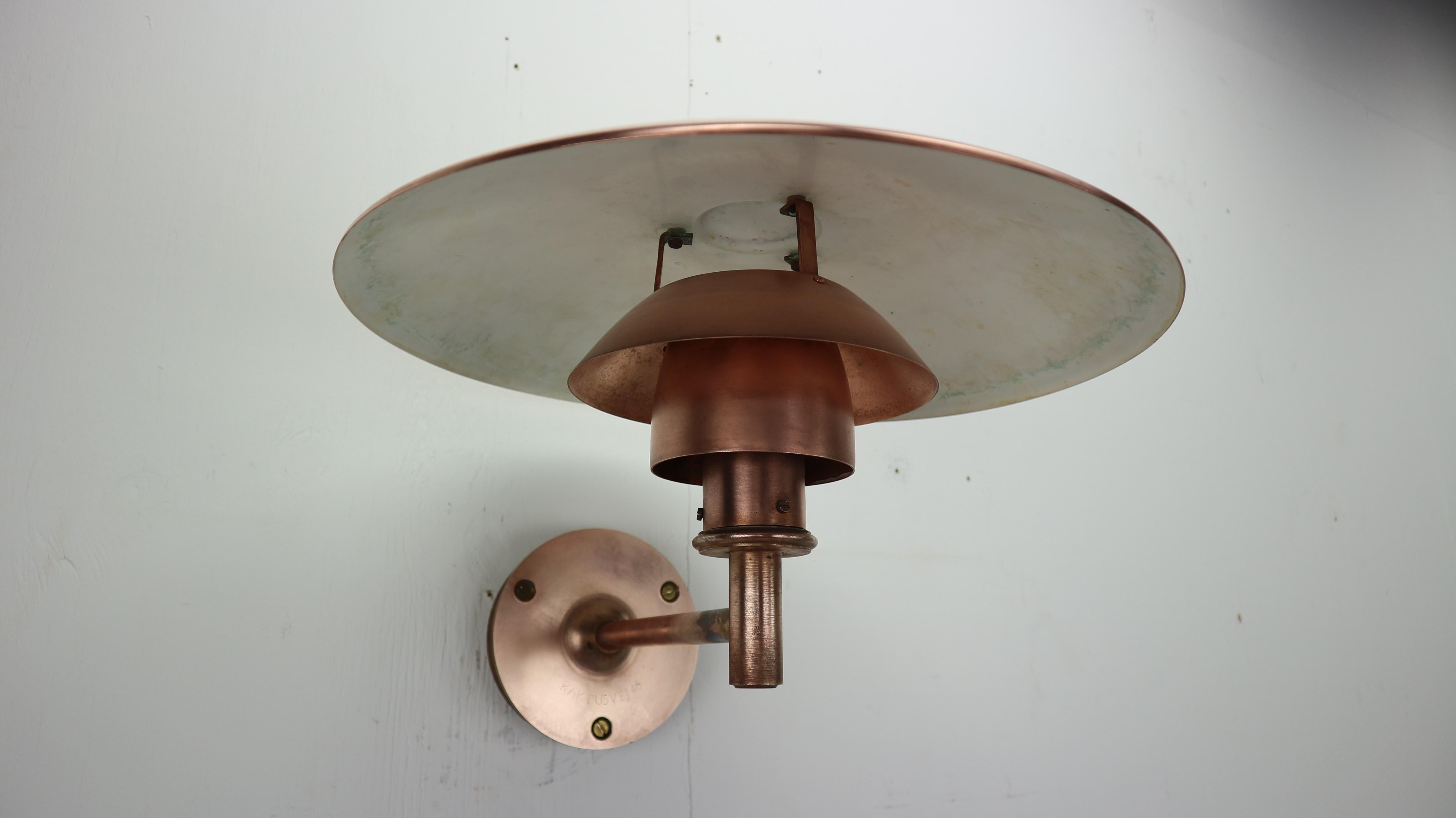 Mid-20th Century Copper Exterior Wall Light 'PH 4.5/3' by Poul Henningsen for Louis Poulsen, 1960