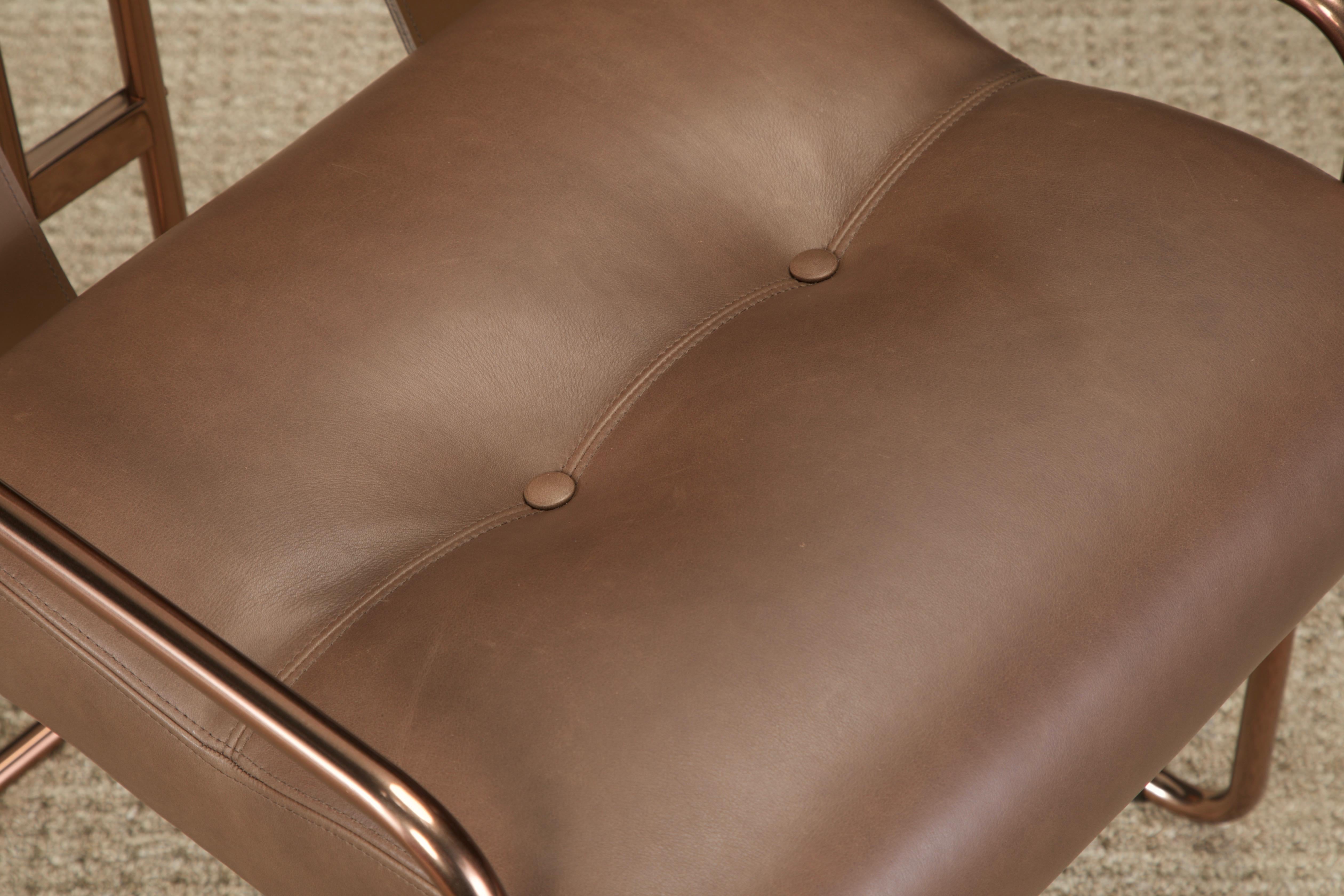 Copper Finish 'Tucroma' Chair by Guido Faleschini for Mariani, Signed, New 2