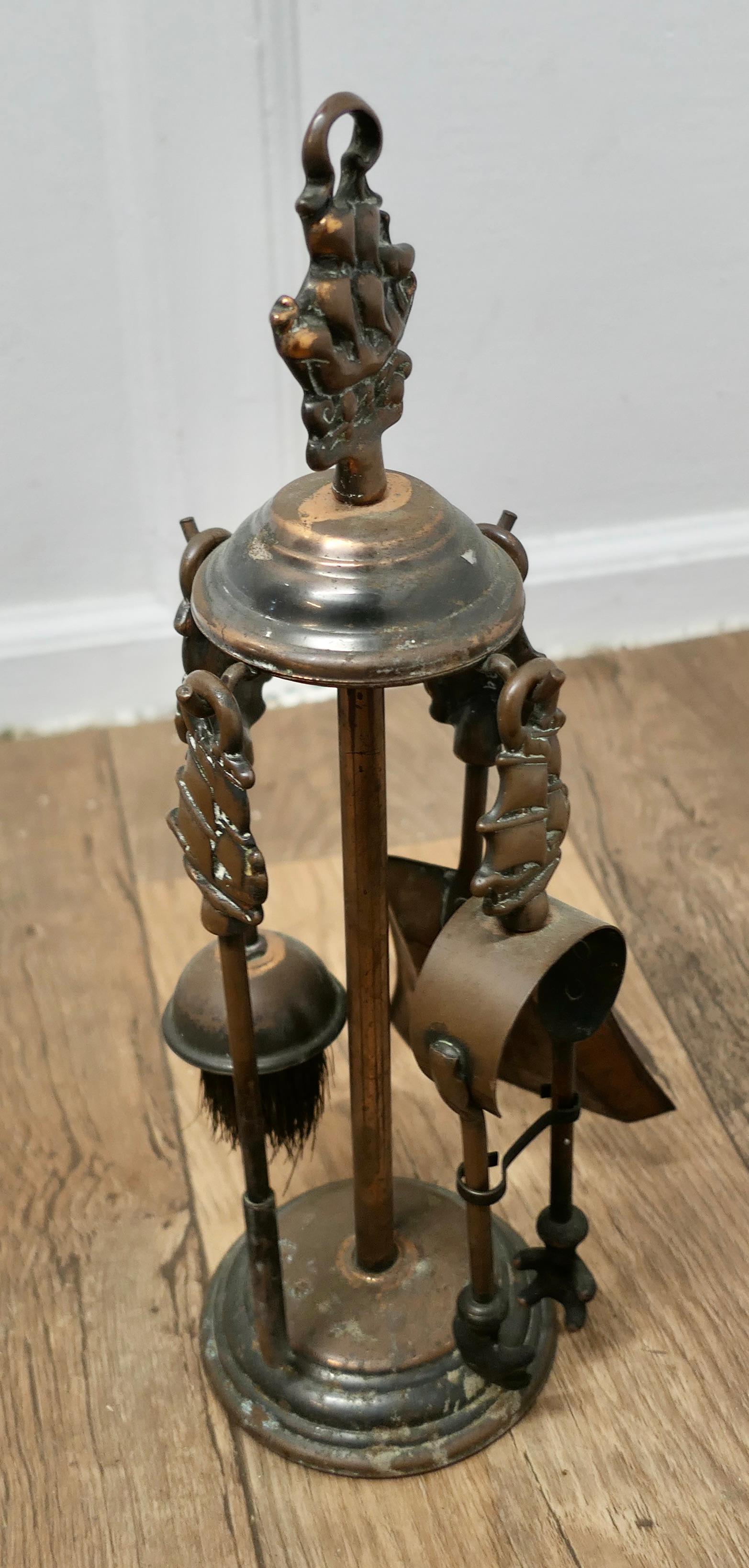 Copper Fireside Companion Set, Cutty Sark    In Good Condition For Sale In Chillerton, Isle of Wight