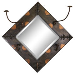 Copper Flash Mirror Hat Rack