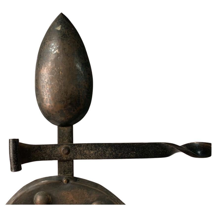 Neorinascimentale Parafuoco con scudo Fleur De Lis in rame in vendita