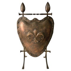 Écran de cheminée Fleur De Lis en cuivre