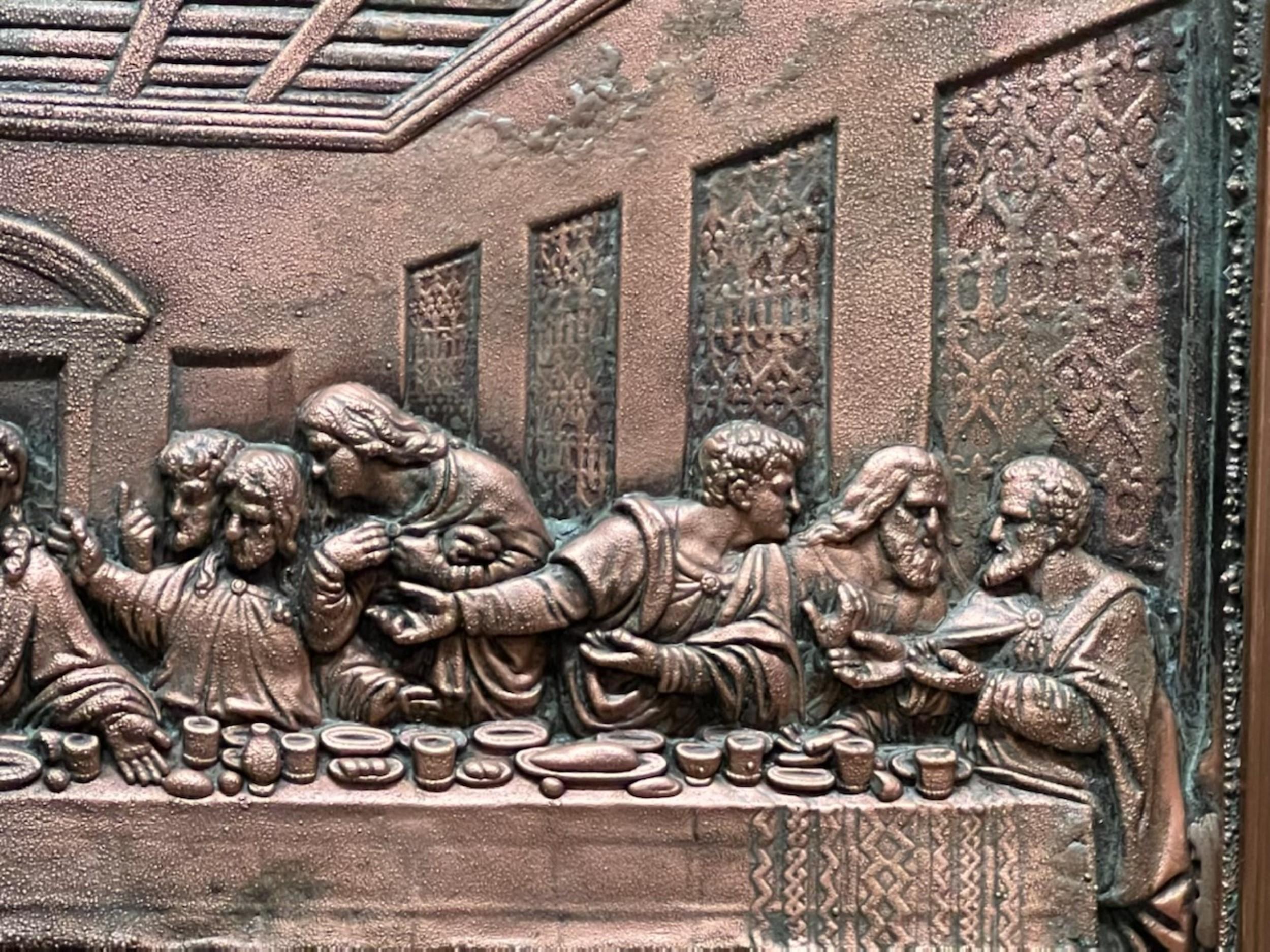 Copper Framed Copper Last Supper Relief 8