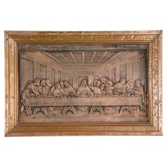 Copper Framed Copper Last Supper Relief