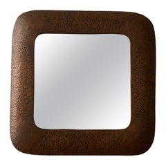 Copper Framed Mirror by Angelo Bragalini