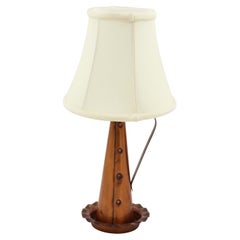 Copper Funnel Table Lamp with Scalloped Base