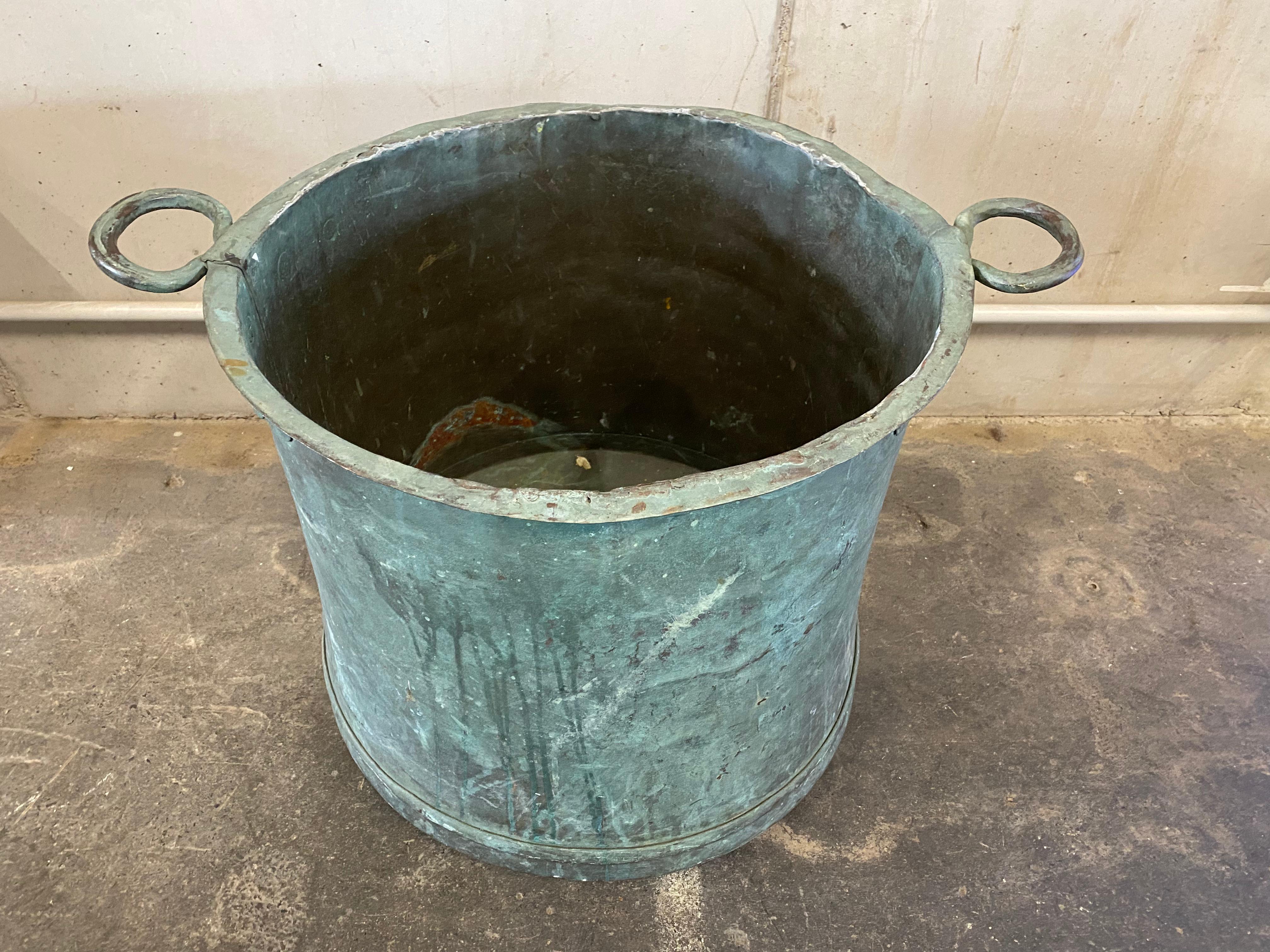 Biedermeier Copper Garden Bucket from the 1800's