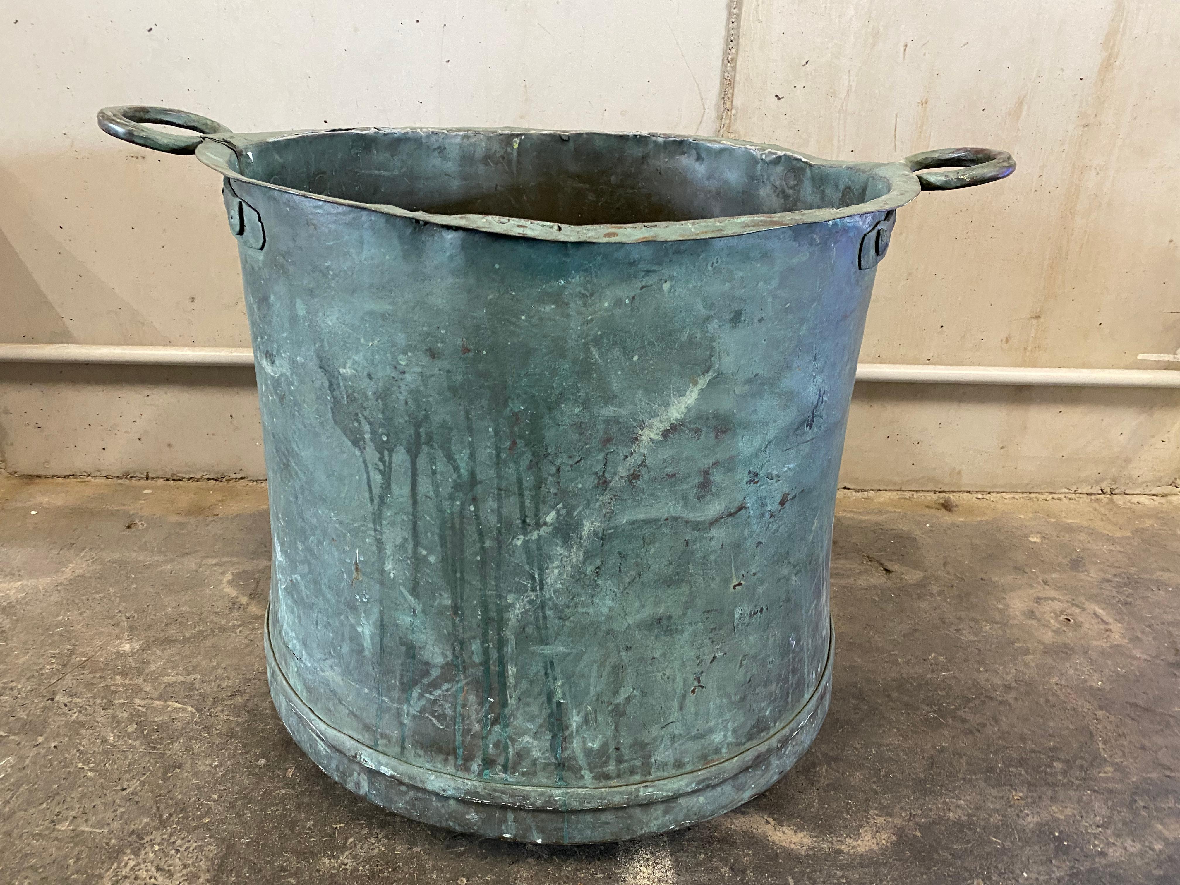 Copper Garden Bucket from the 1800's In Fair Condition In Hamburg, DE