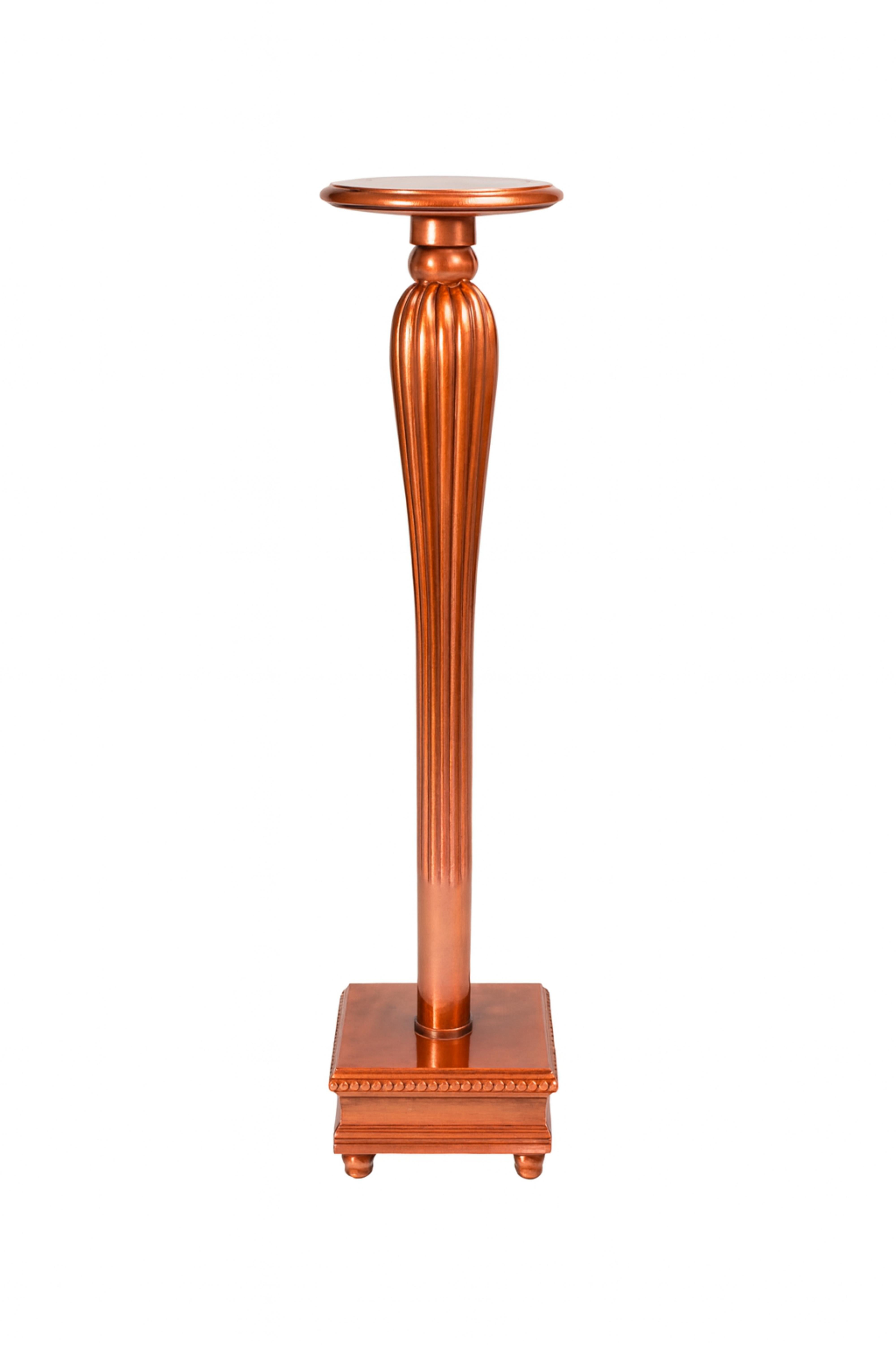 Neoclassical Copper Gilt Wooden Column Pedestal, 20th Century For Sale