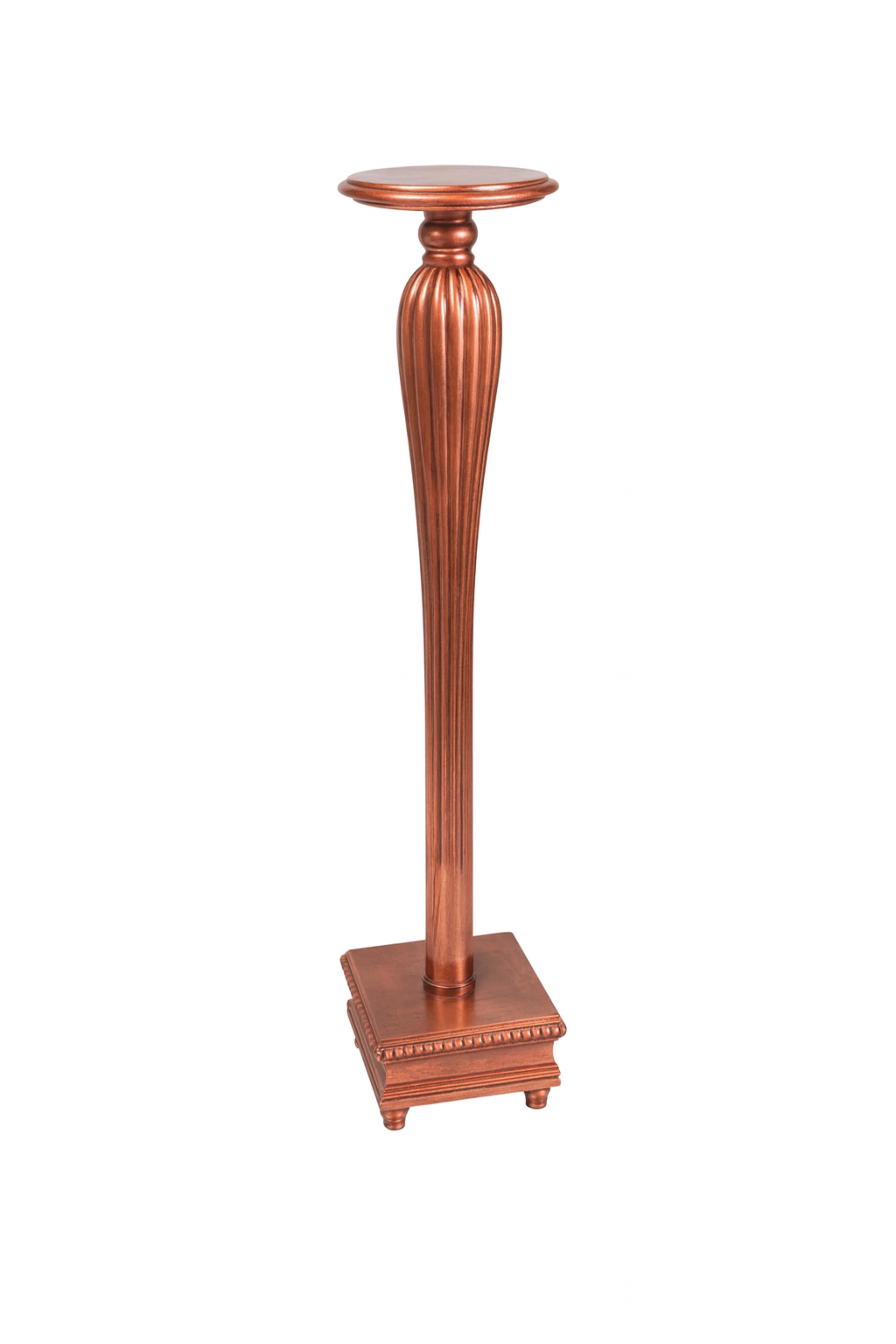Italian Copper Gilt Wooden Column Pedestal, 20th Century For Sale