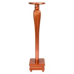 Copper Gilt Wooden Column Pedestal, 20th Century