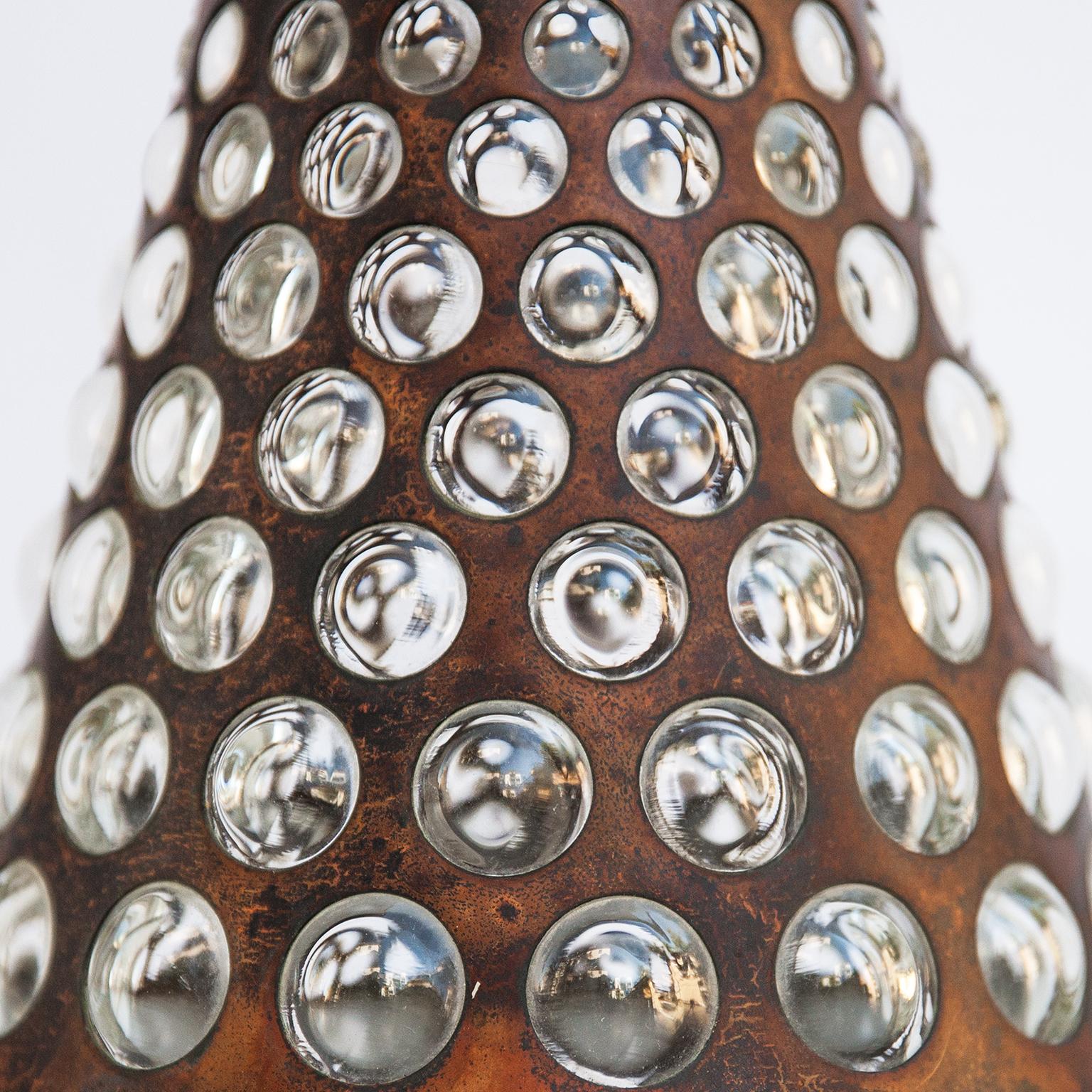 Copper Glass Bubbles Pendant Lamp, Germany, 1950s In Good Condition For Sale In Munich, DE