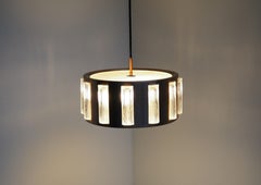 Copper and Glass Cylinder Light by Erik Wärnå for Danish Kemp & Lauritzen, 1960s