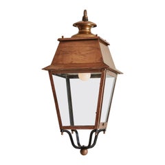 Copper + Glass Lantern, France 1940s