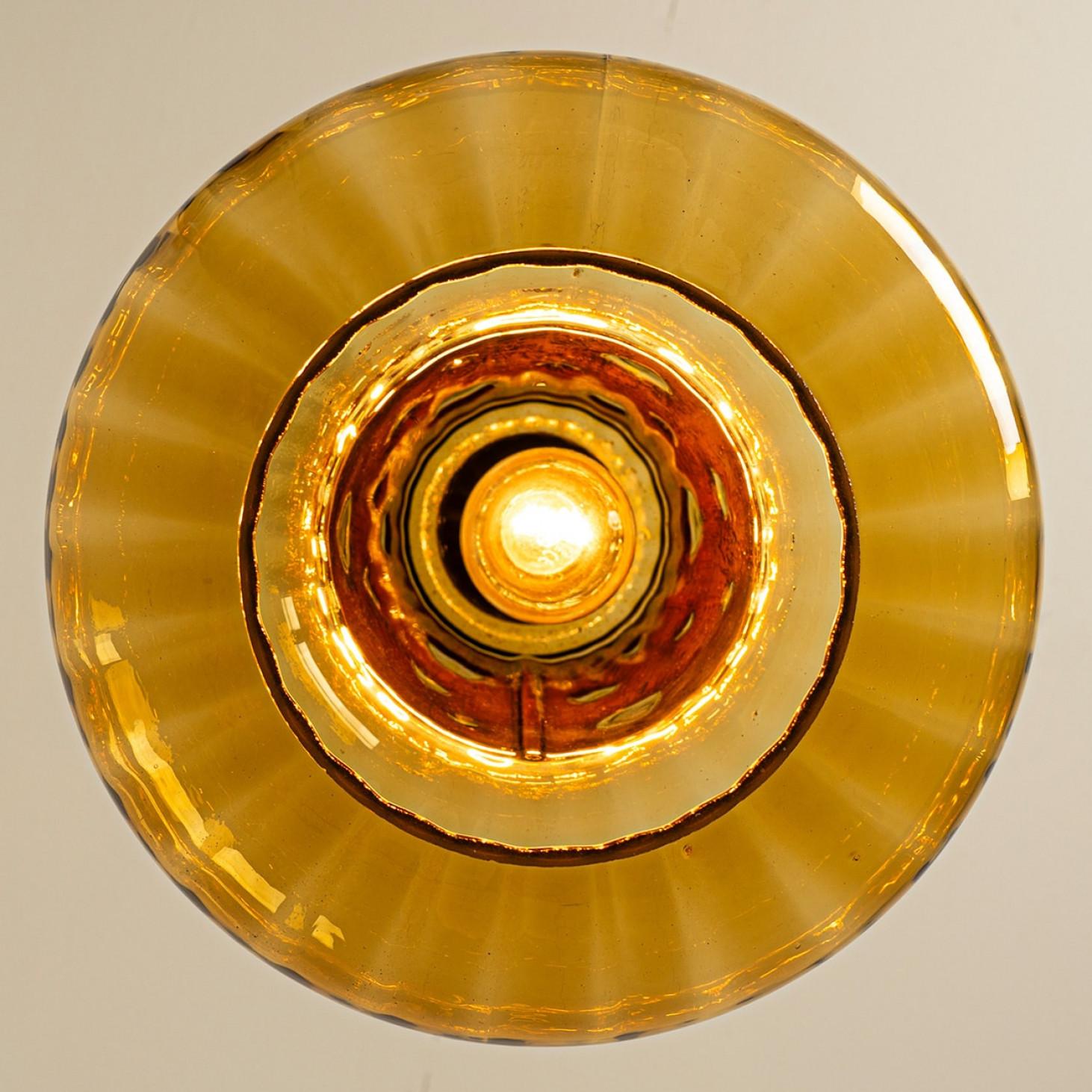 Lampe à suspension en verre cuivré dans le style de Nanny Still McKinney, 1960 en vente 2