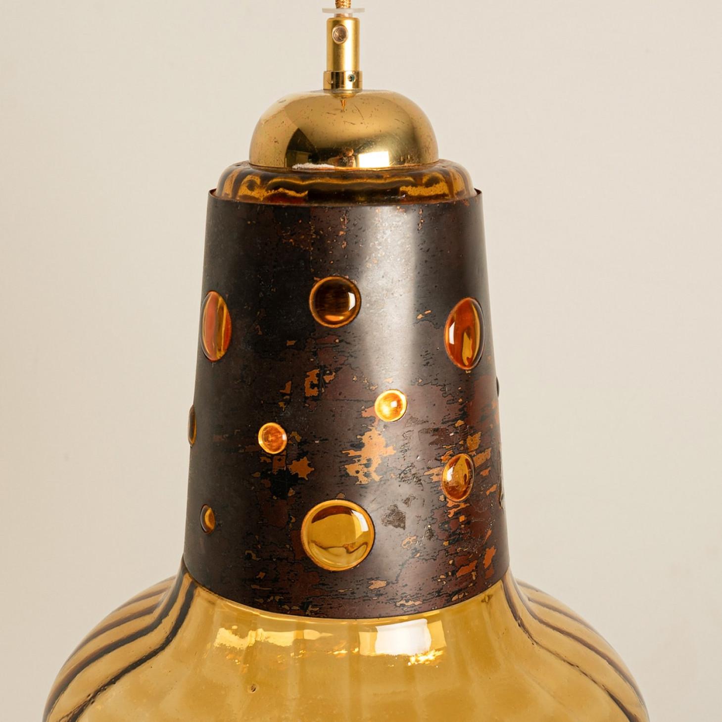 Lampe à suspension en verre cuivré dans le style de Nanny Still McKinney, 1960 en vente 4