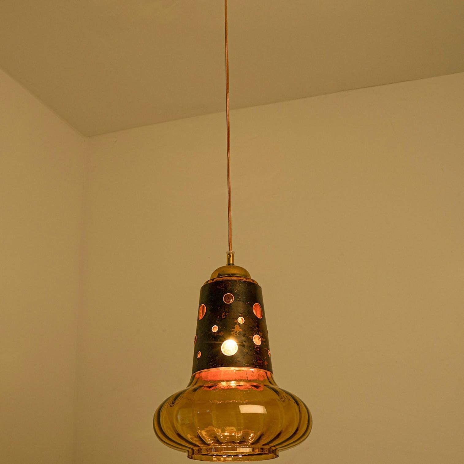 Rame Lampada a sospensione in vetro color rame nello stile di Nanny Still McKinney, 1960 in vendita