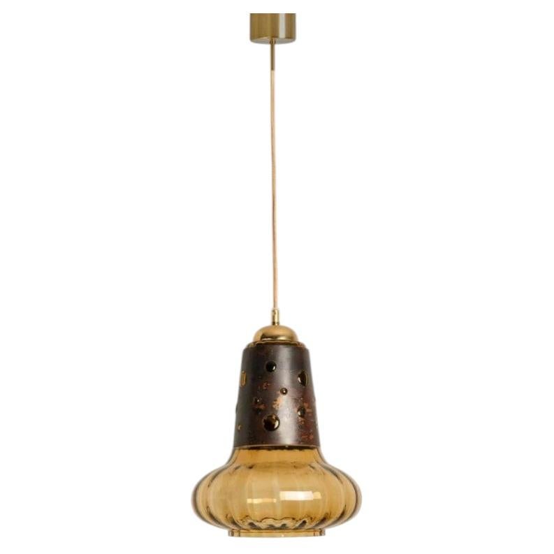Copper Glass Pendant Lamp in the style of Nanny Still McKinney, 1960