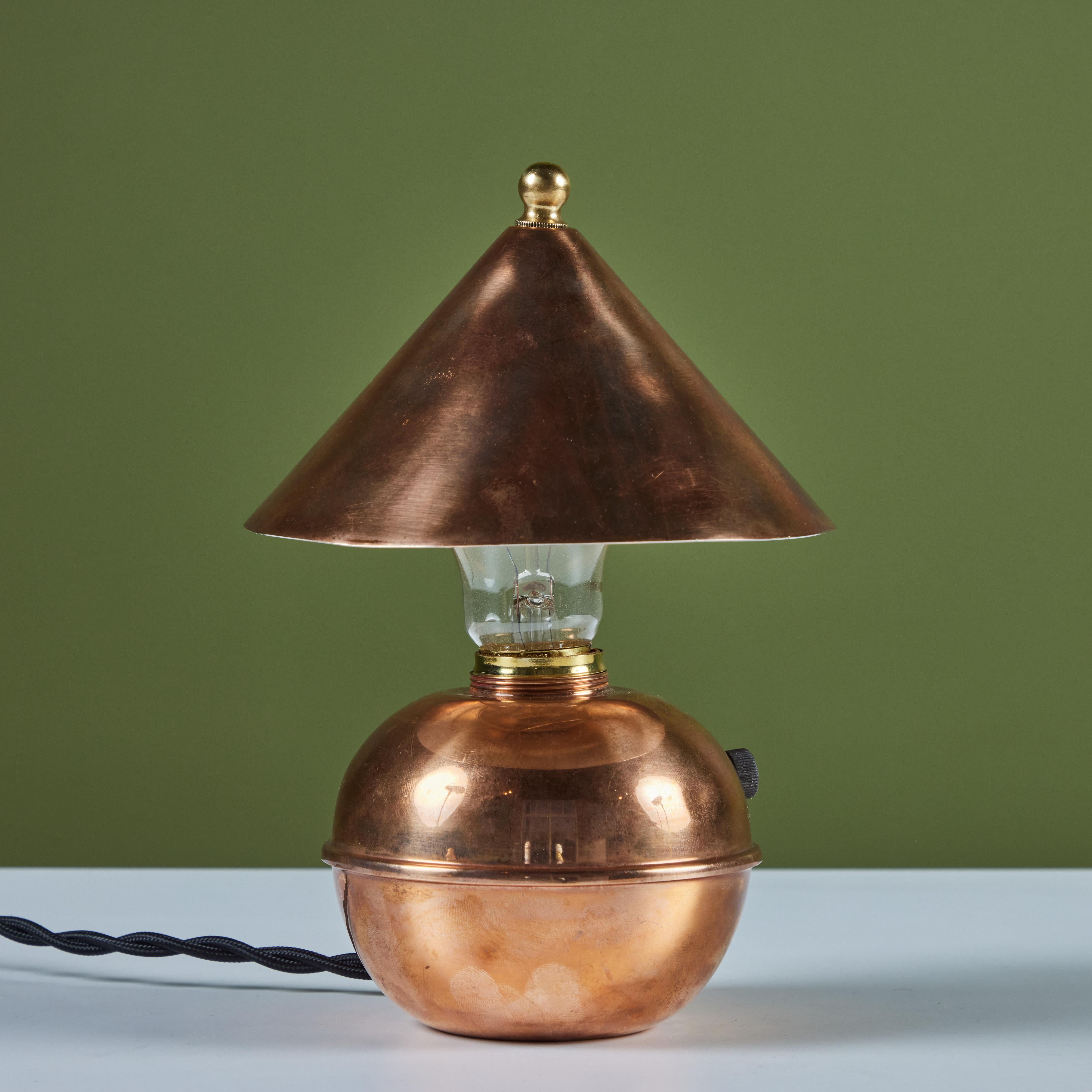 Art Deco Copper Glow Lamp by Ruth Gerth for Chase