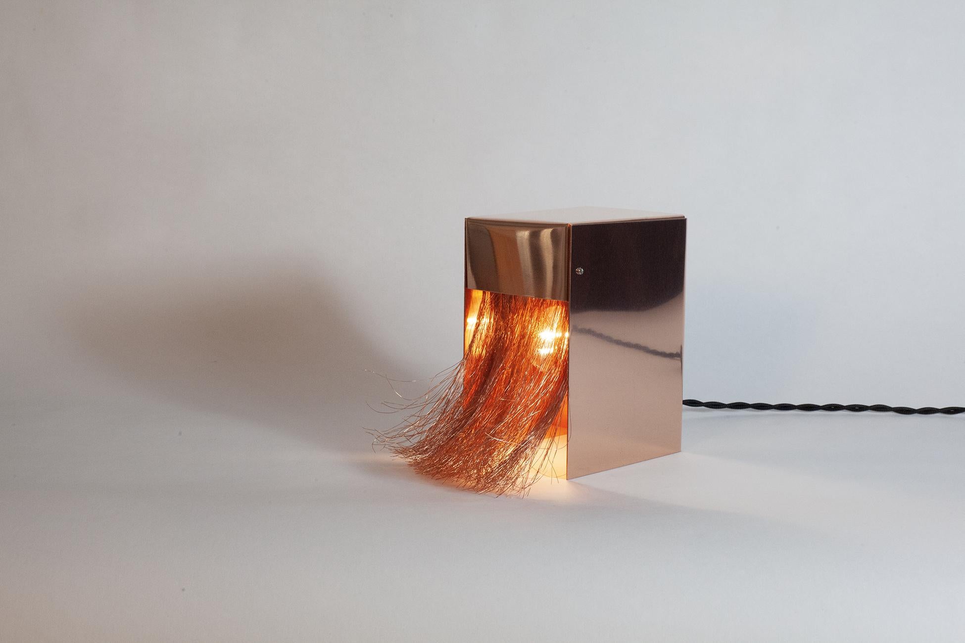 Organic Modern Copper Hair Lamp by Danish Artist Christine Roland  For Sale