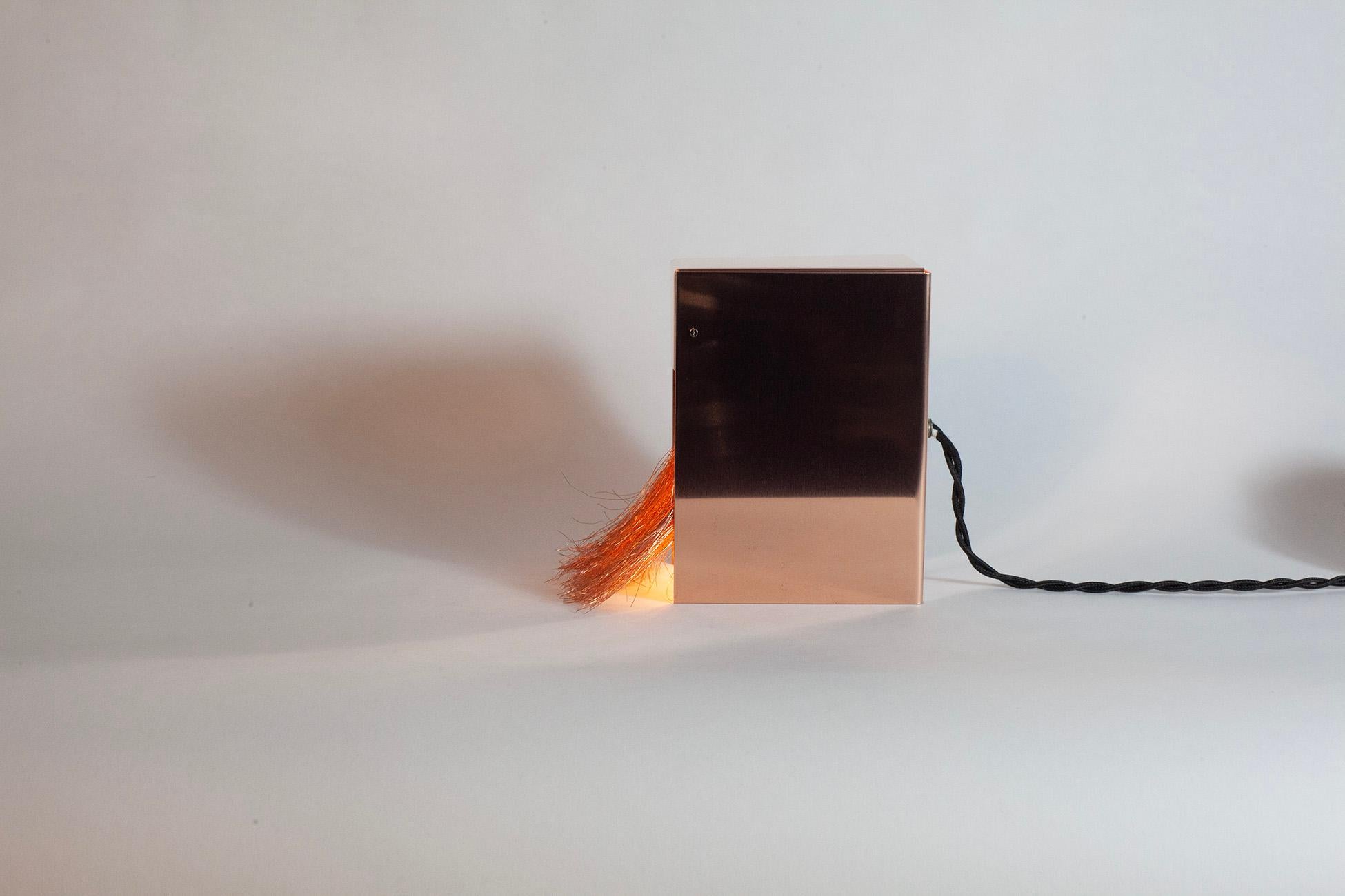 Metalwork Copper Hair Lamp by Danish Artist Christine Roland  For Sale